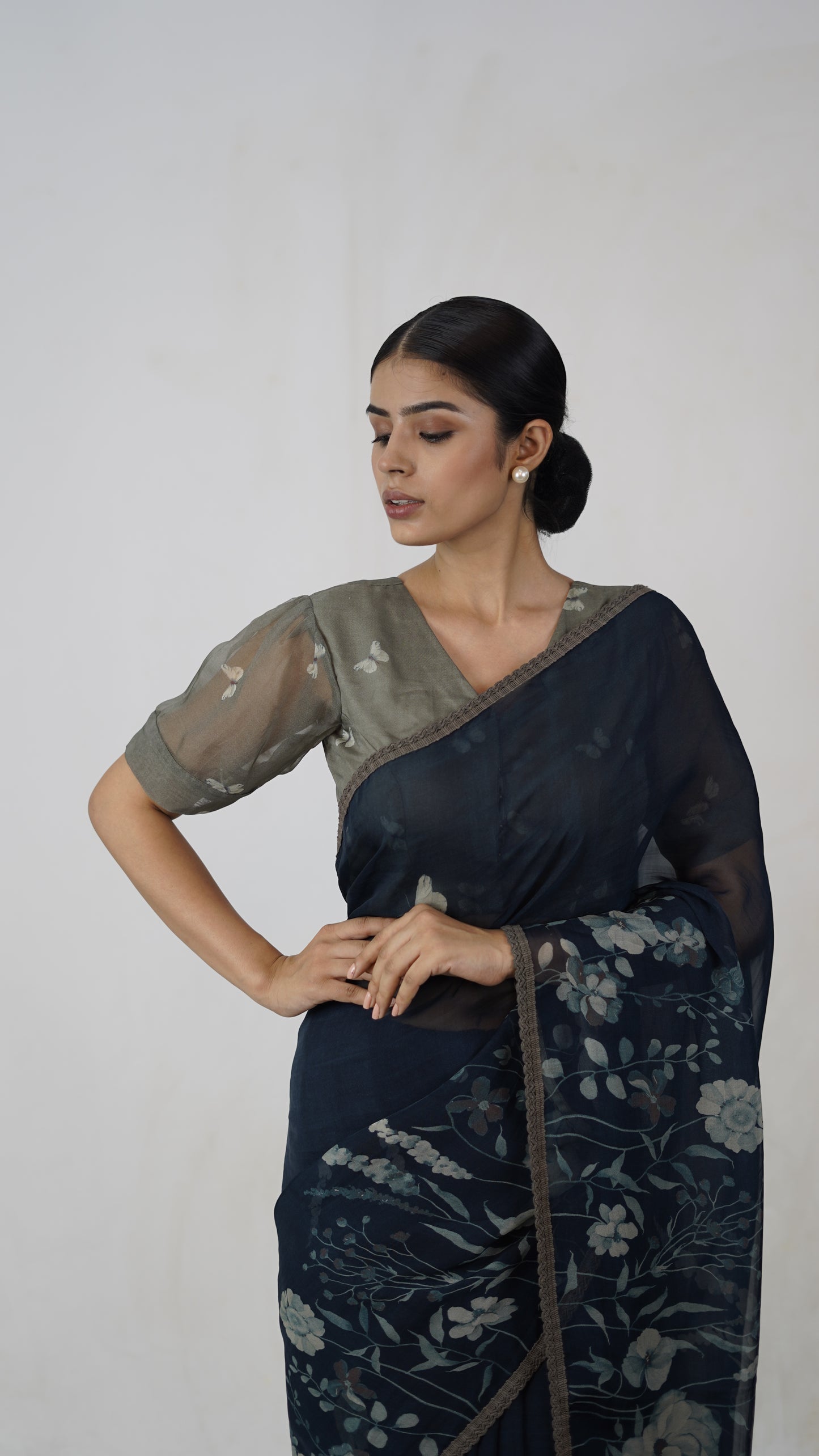 Anupriya - The Chelpark Blue Organza Saree