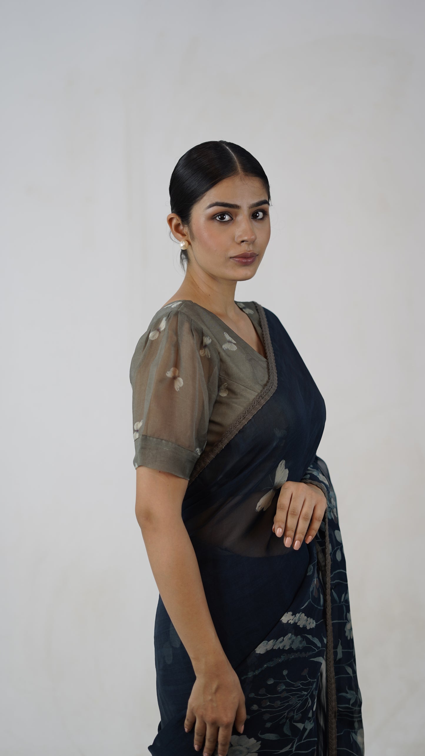 Anupriya - The Chelpark Blue Organza Saree