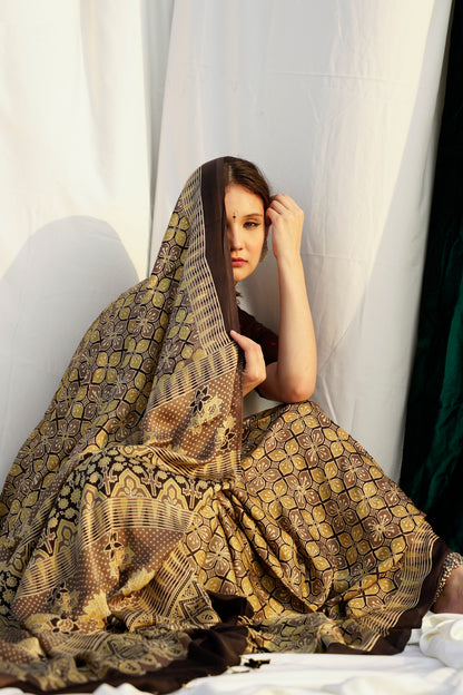 Iqra- The Cream Modal Silk Saree