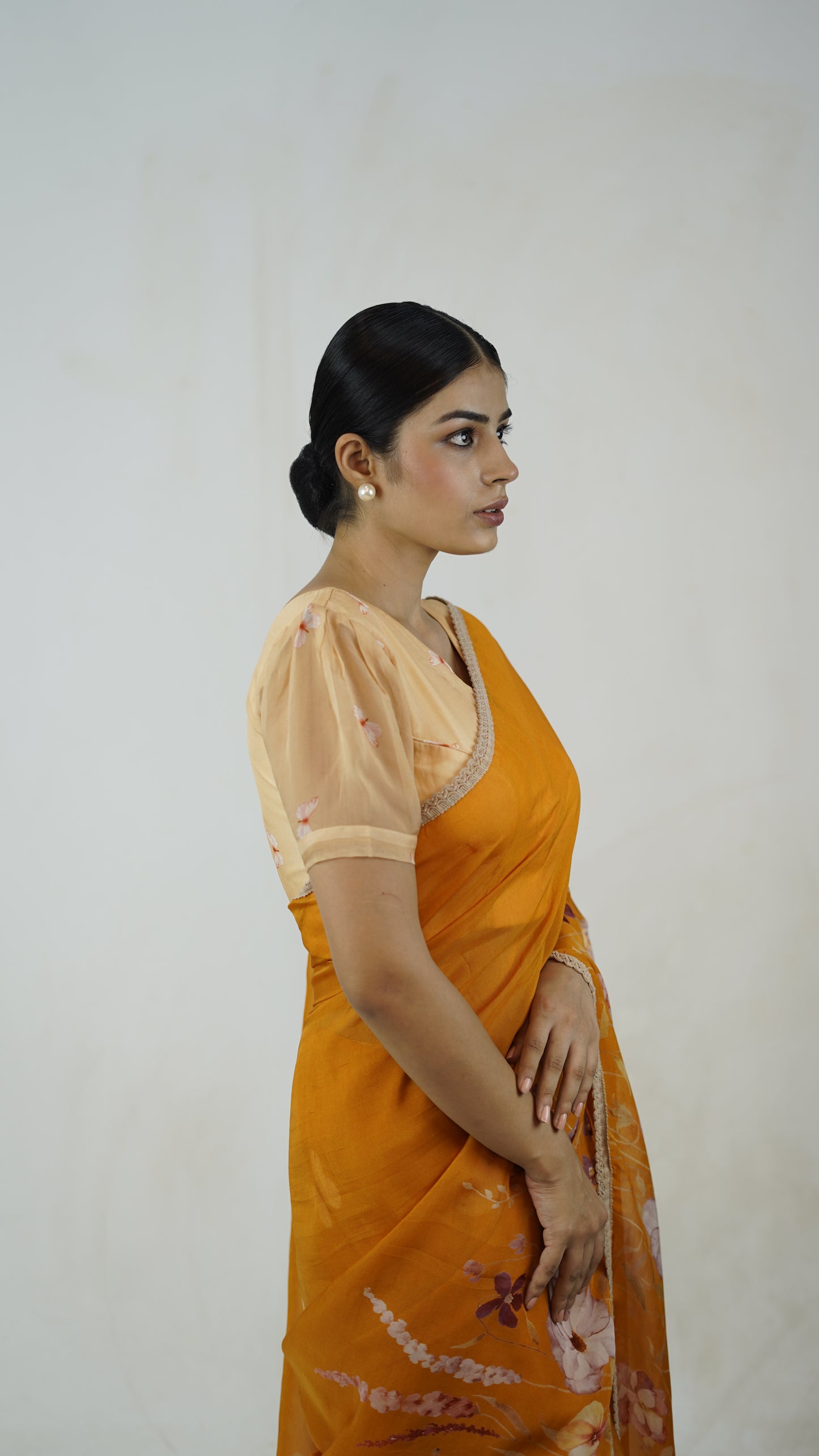 Reha- The Mustard Organza Saree