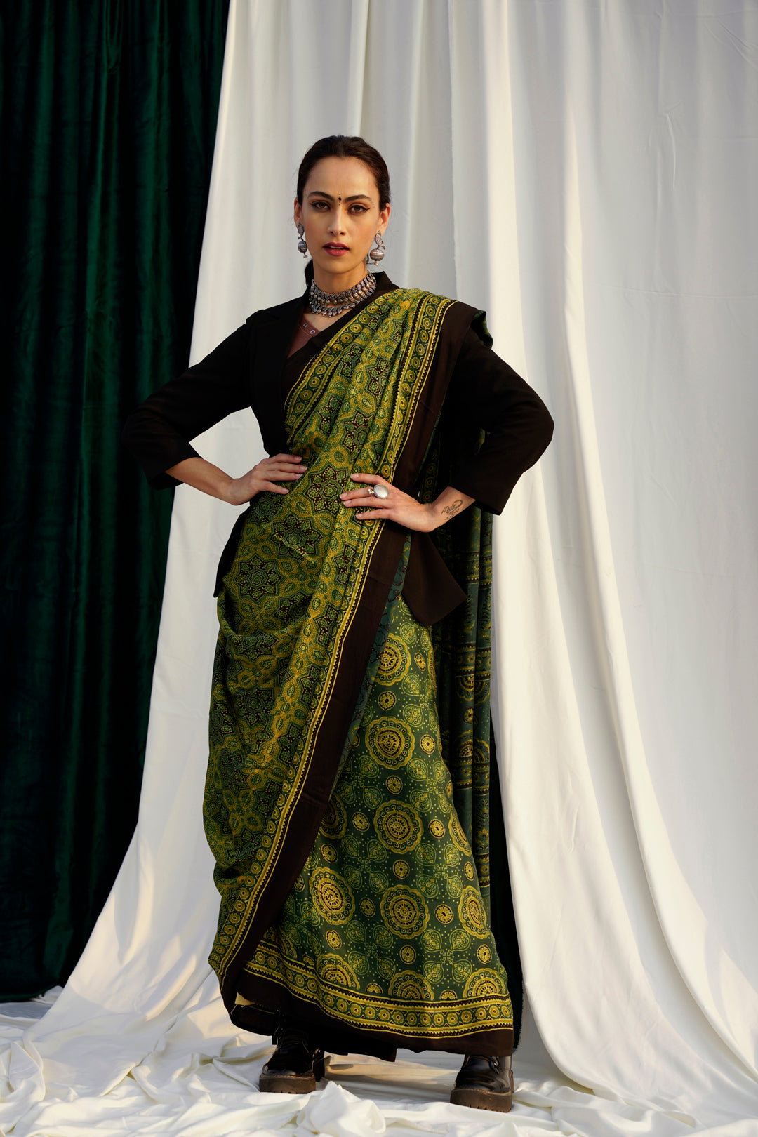 Gulzaar- The Green Modal Silk Saree