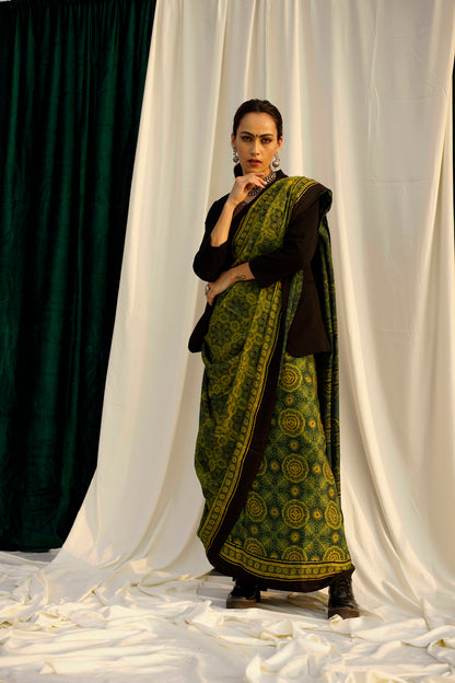 Gulzaar- The Green Modal Silk Saree