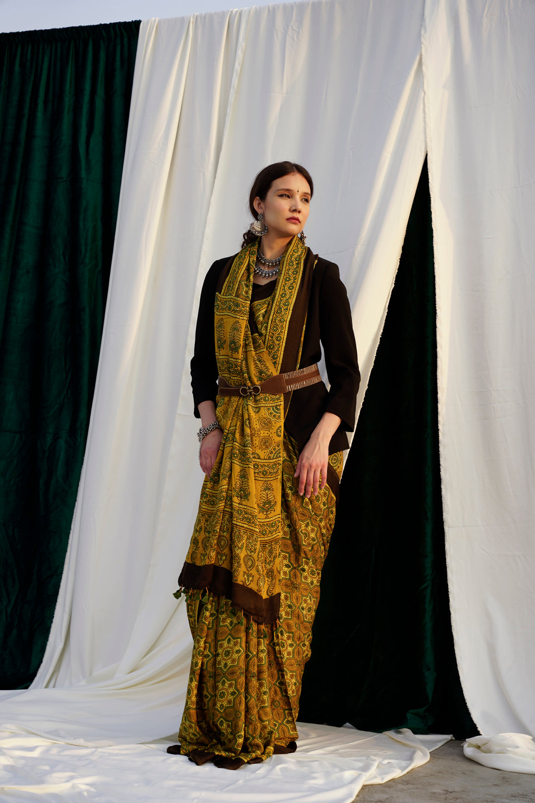 Zebaish- The Yellow Modal Silk Saree