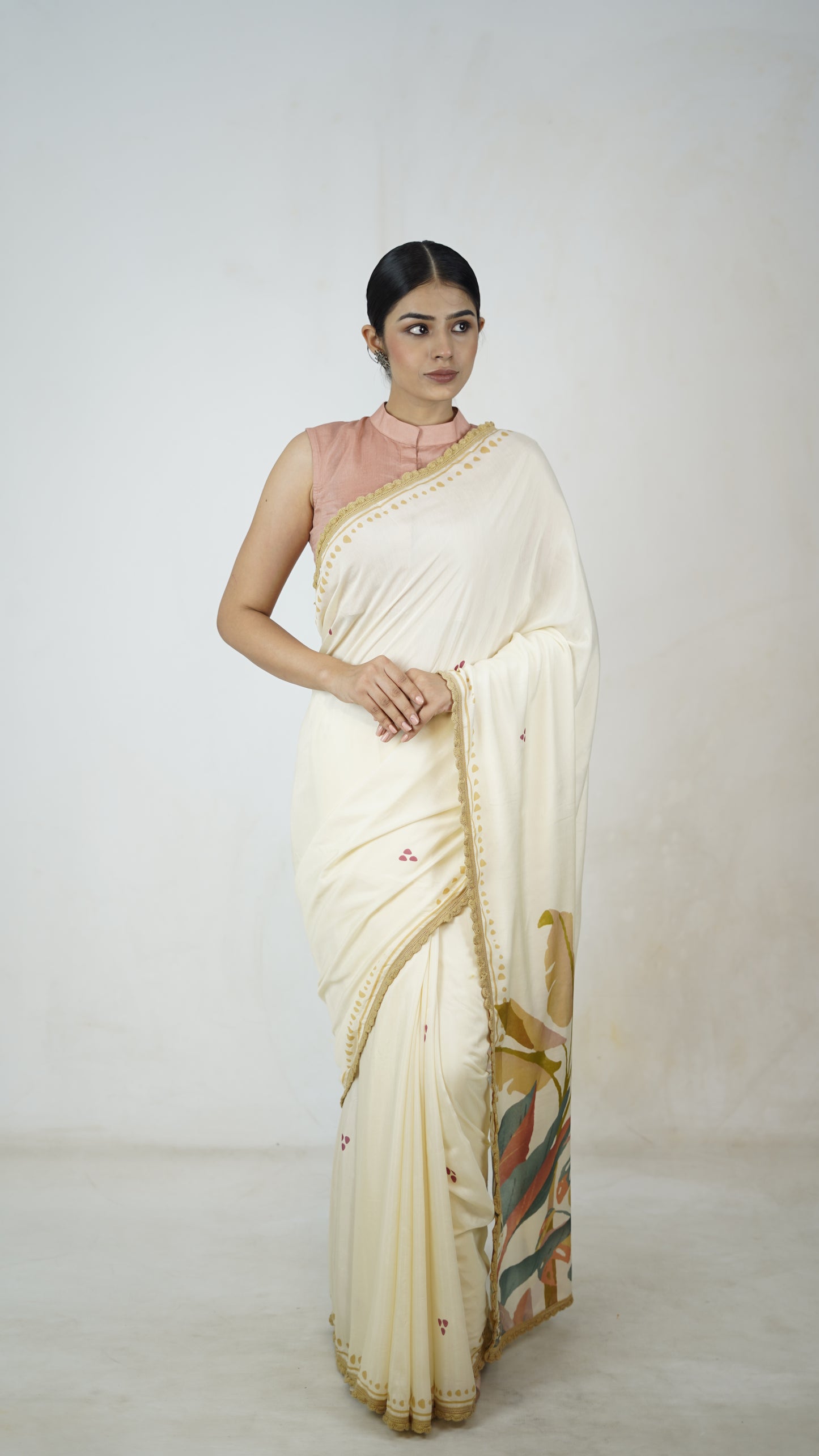 Dhvani - The Off white Muslin Saree