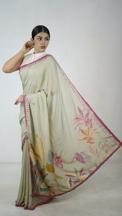 Apsara - The Jade Muslin Saree