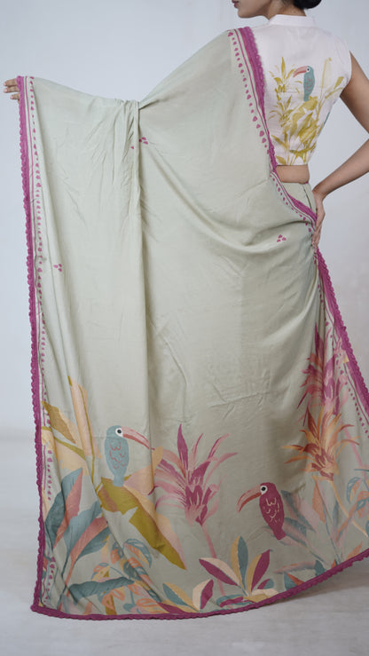 Apsara - The Jade Muslin Saree