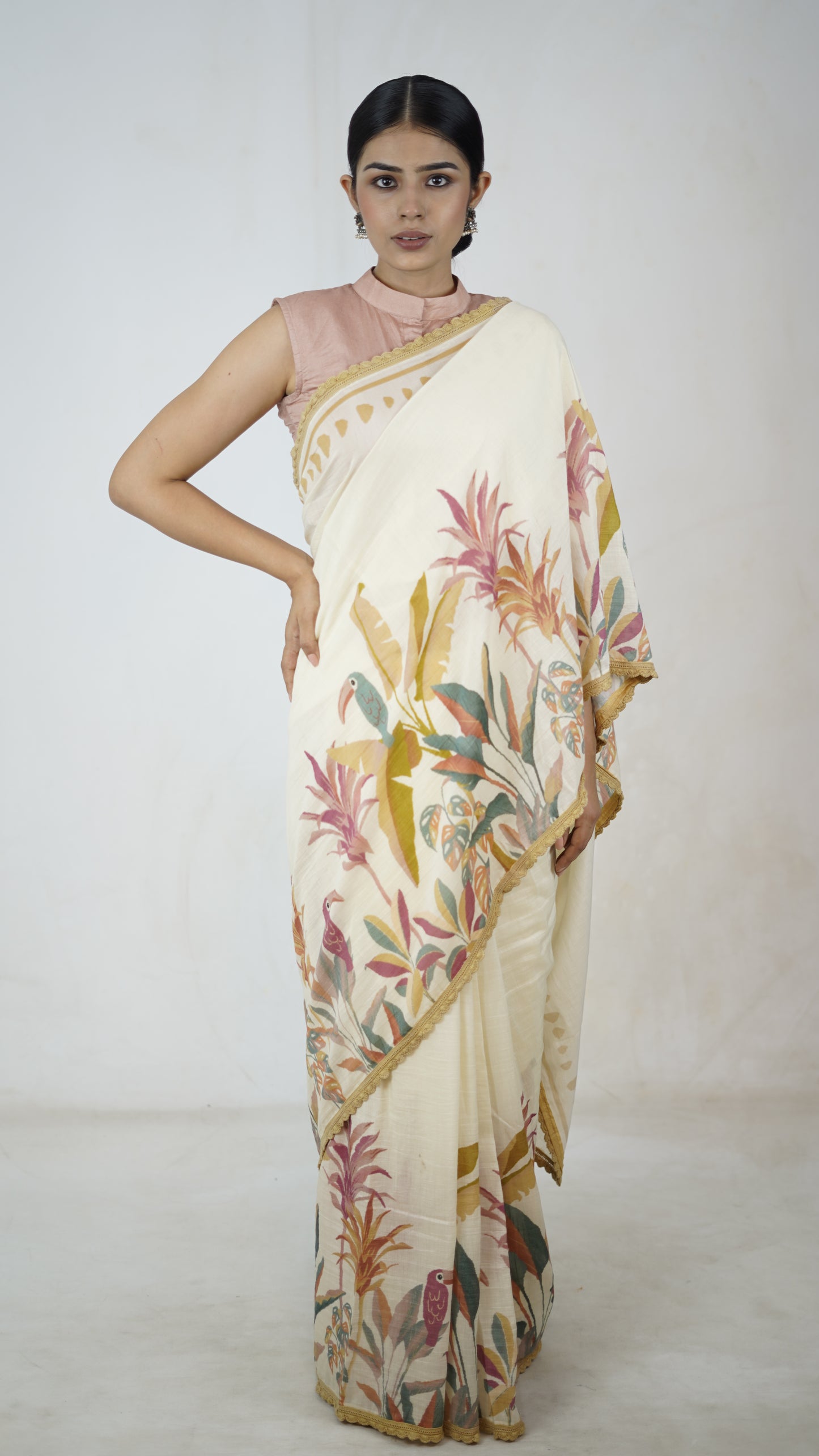 Madhuri - The Off White Cotton Saree