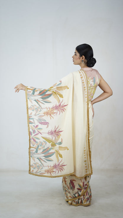 Madhuri - The Off White Cotton Saree