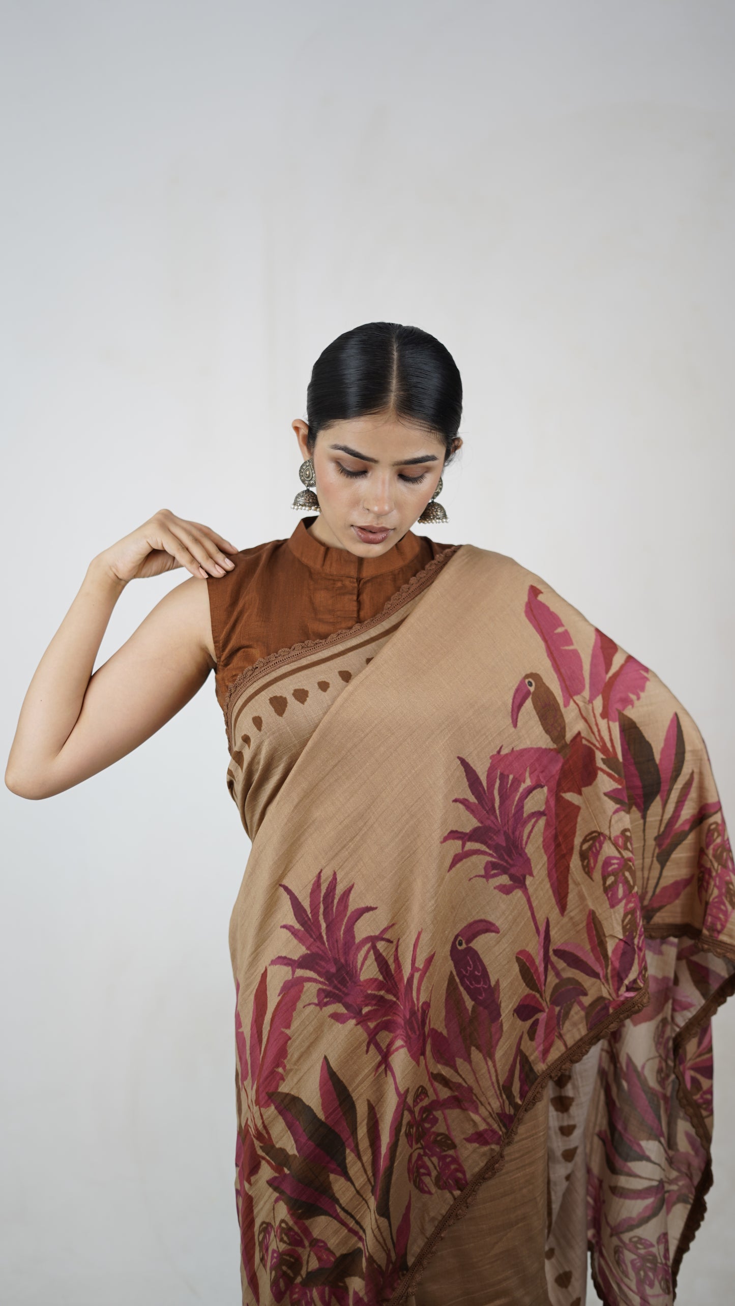 Gayatri- The Camel Brown Cotton Saree