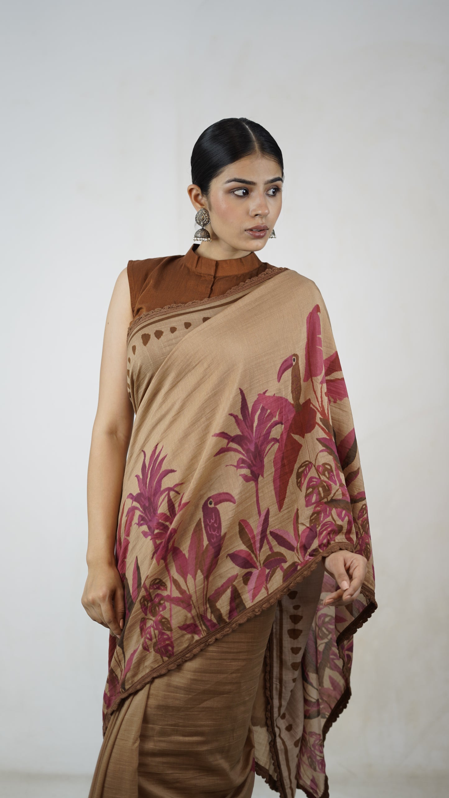 Gayatri- The Camel Brown Cotton Saree