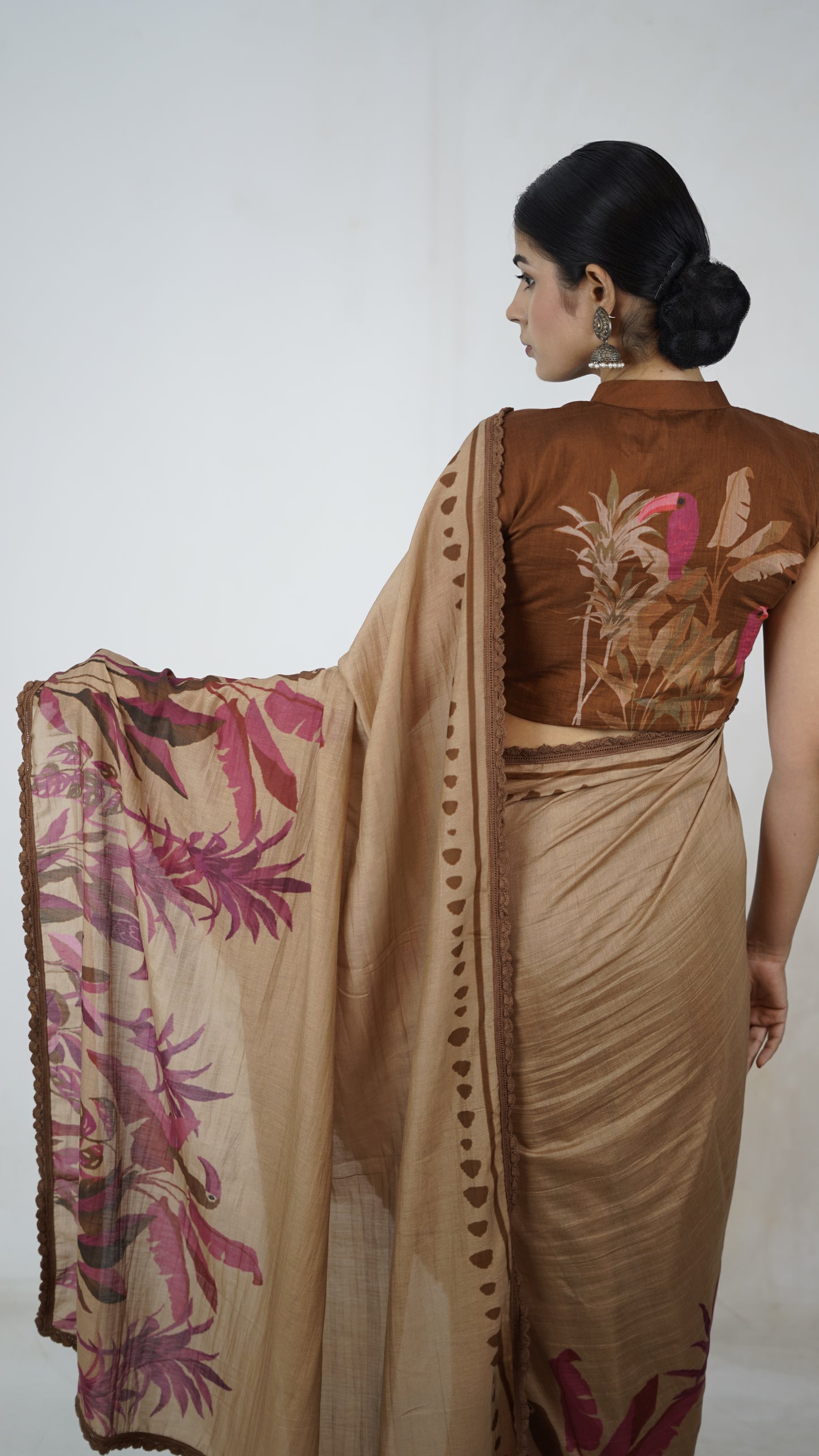 Gayatri- The Camel Brown Cotton Saree