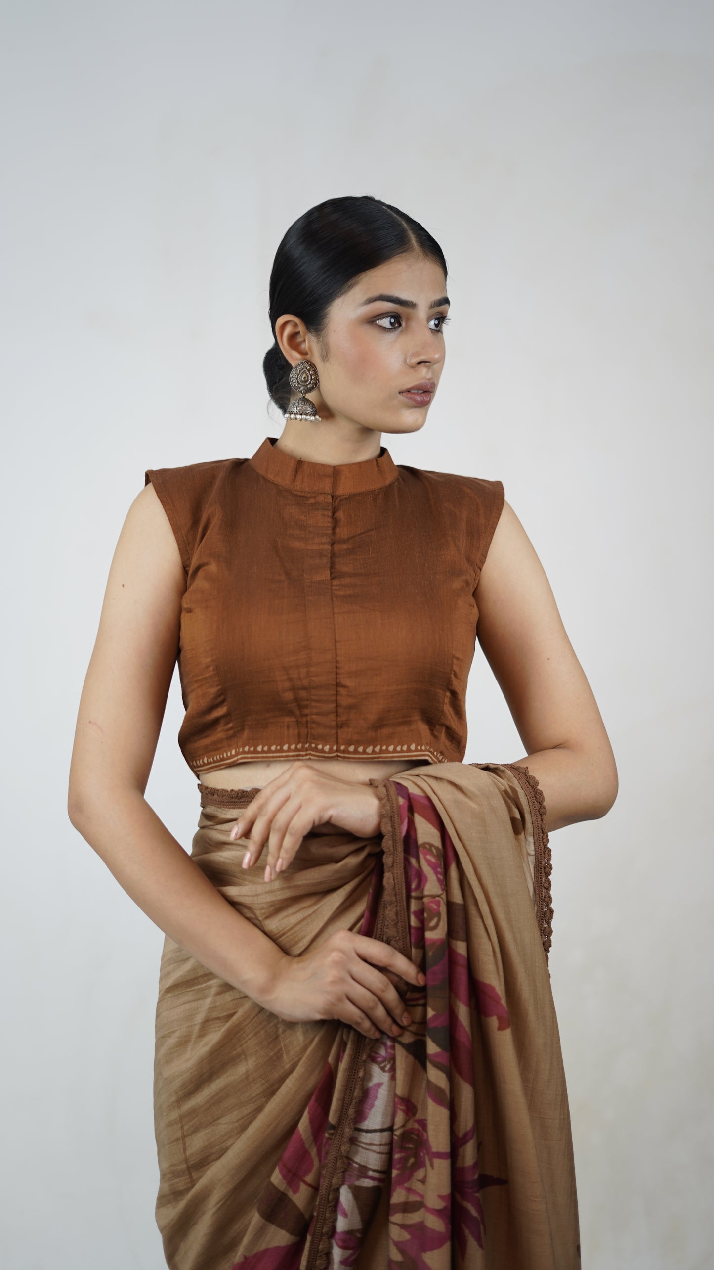 Gayatri- The Camel Brown Cotton Saree