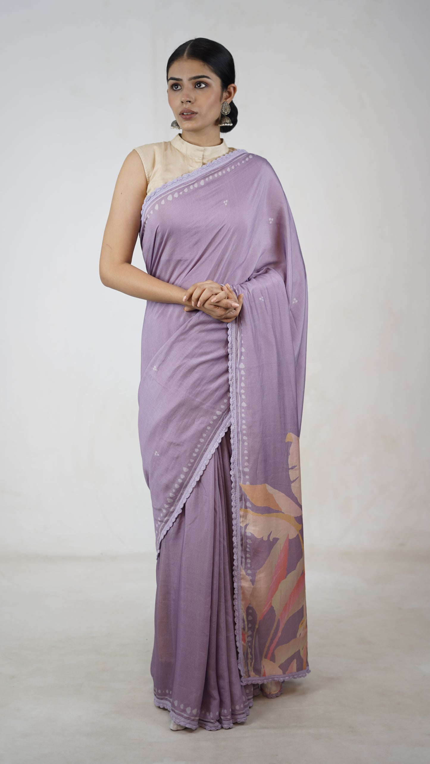 Amrita -The Mauve Muslin Saree