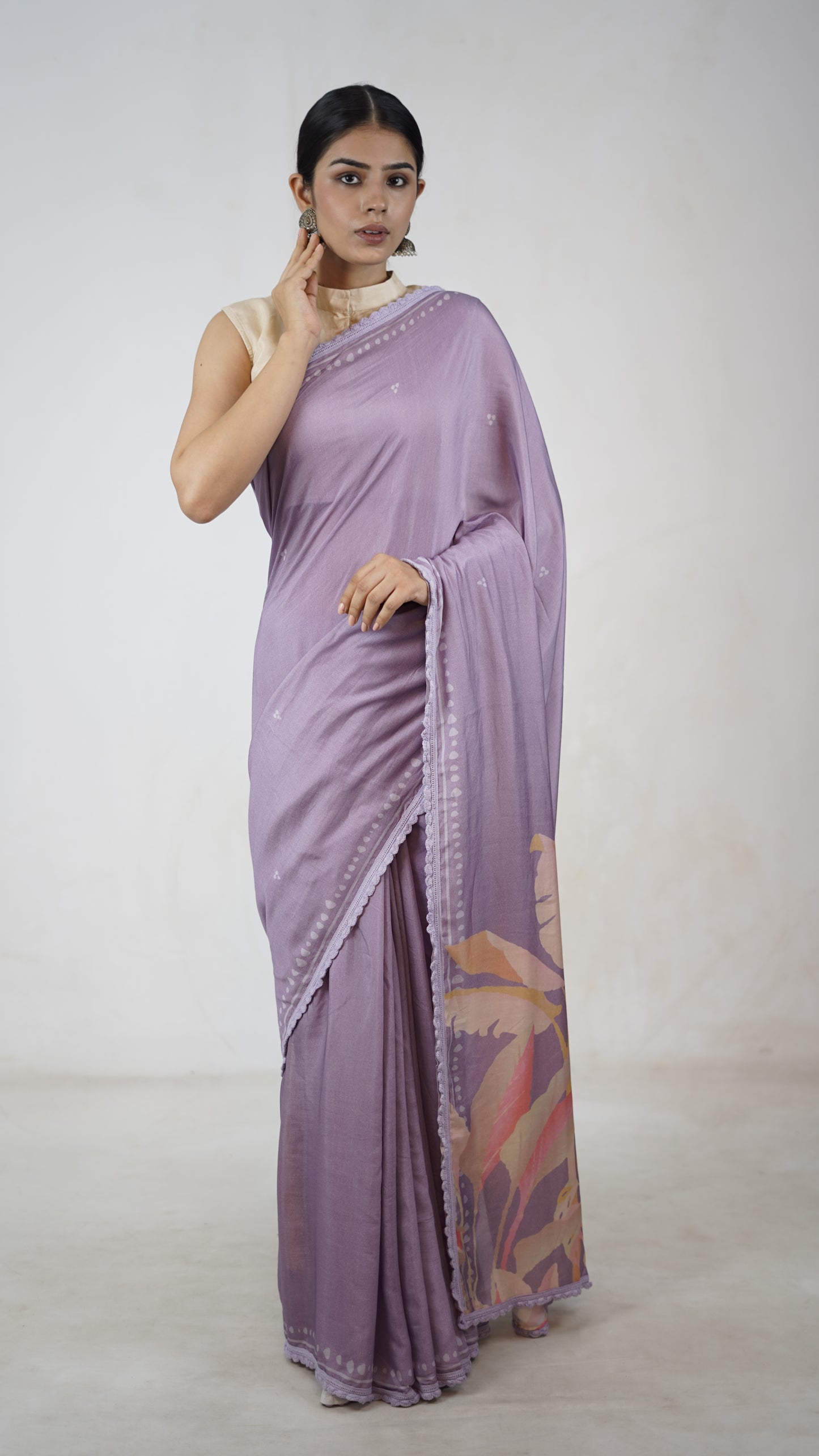 Amrita -The Mauve Muslin Saree