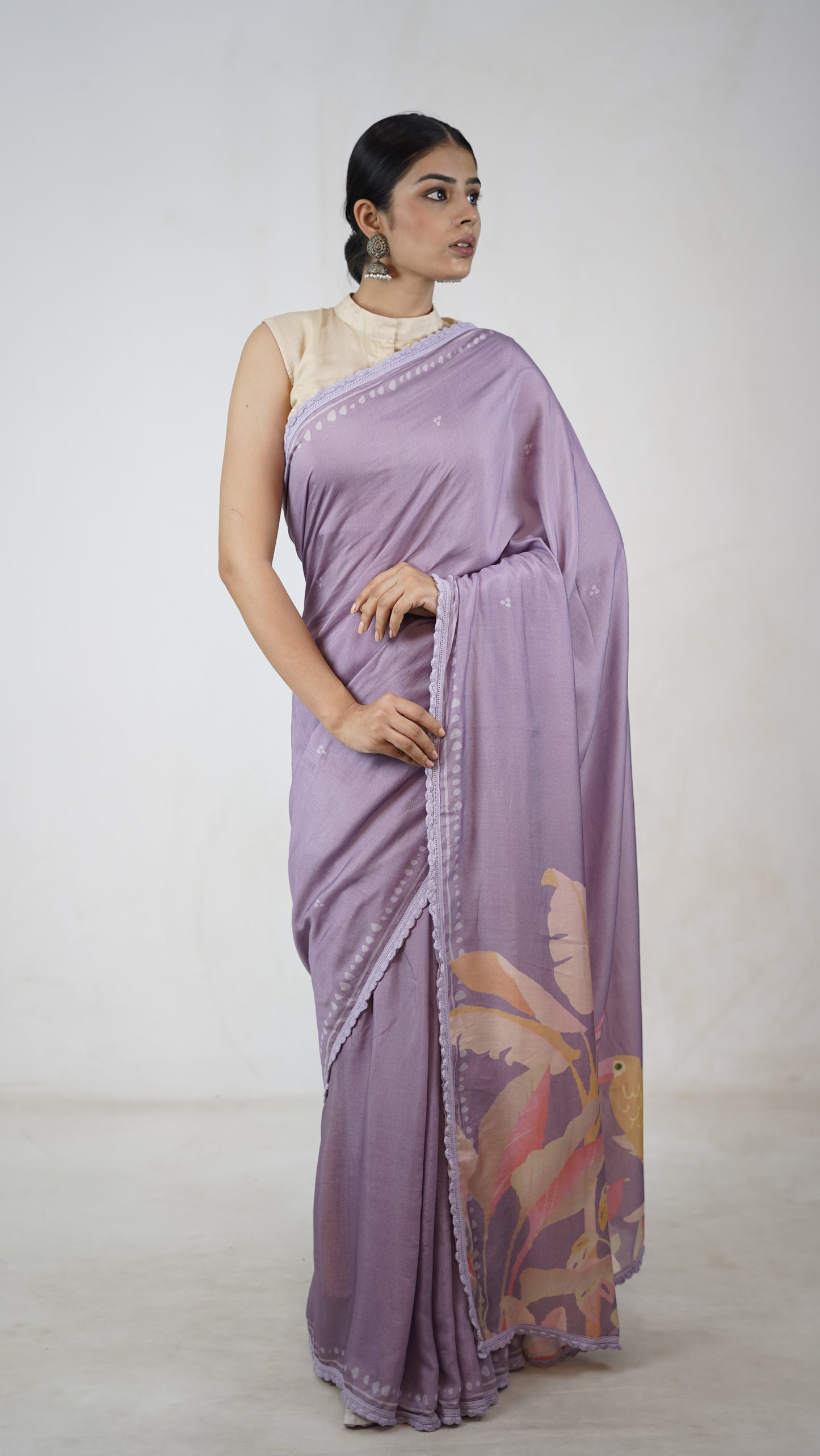 Amrita -The Mauve Muslin Saree