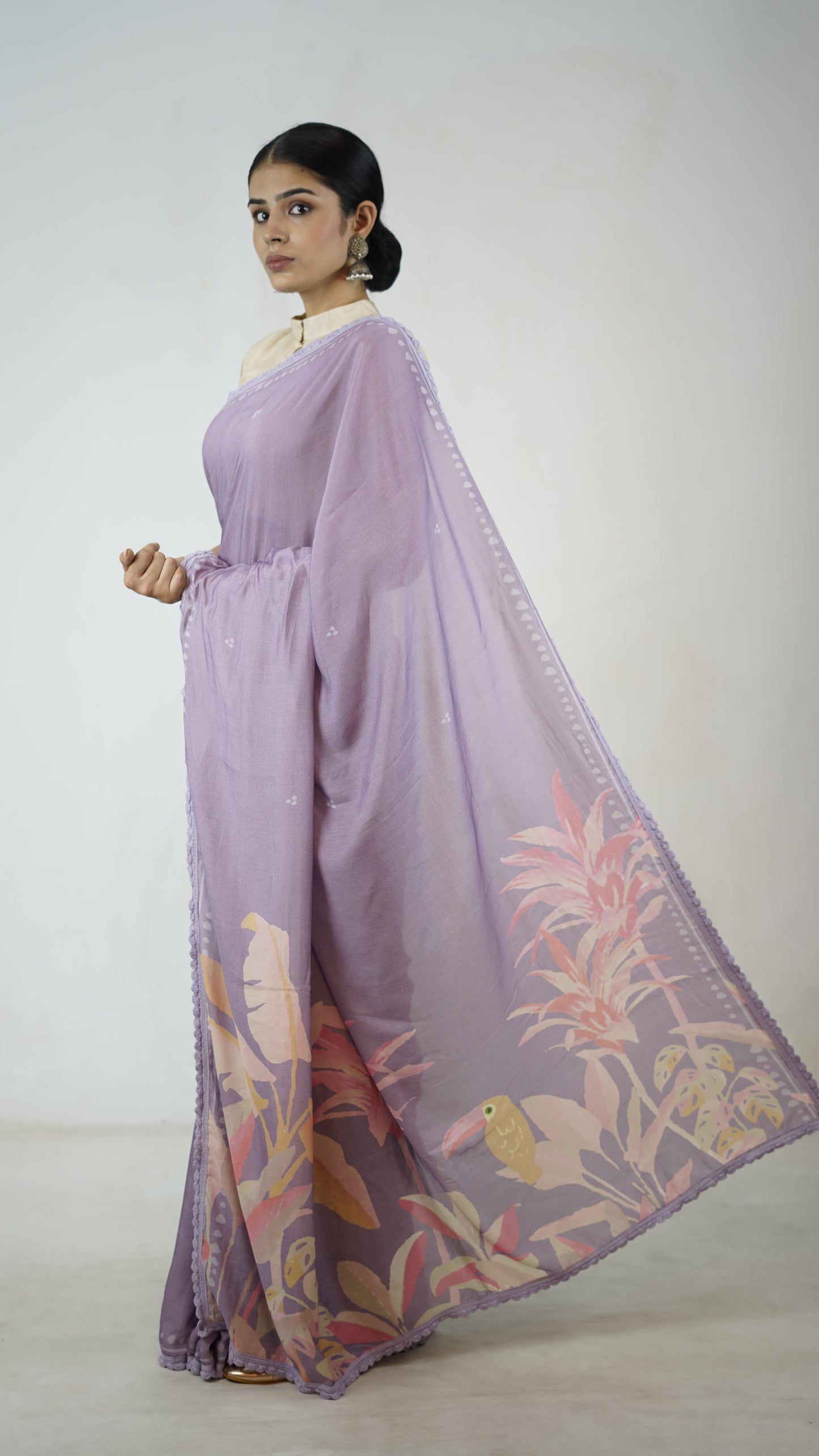 Amrita -The Mauve Muslin Saree