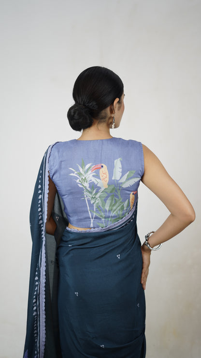 Devika - The Charcoal Muslin Saree