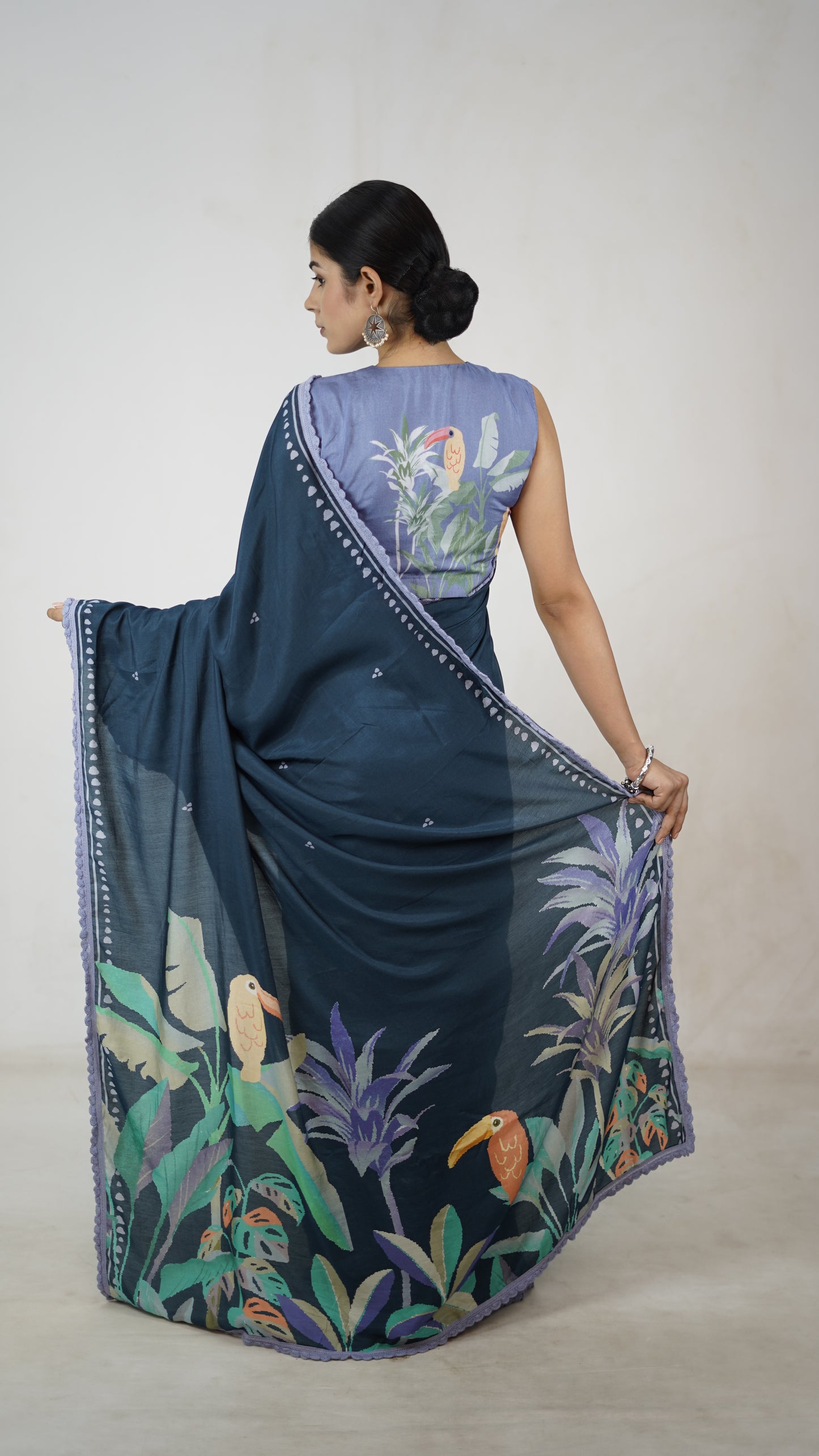 Devika - The Charcoal Muslin Saree