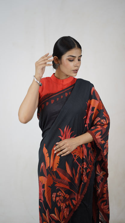 Hemangi- The Black Cotton Saree