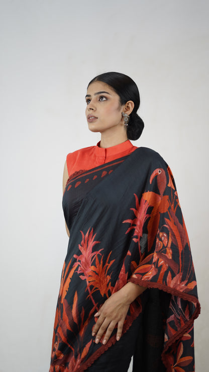 Hemangi- The Black Cotton Saree