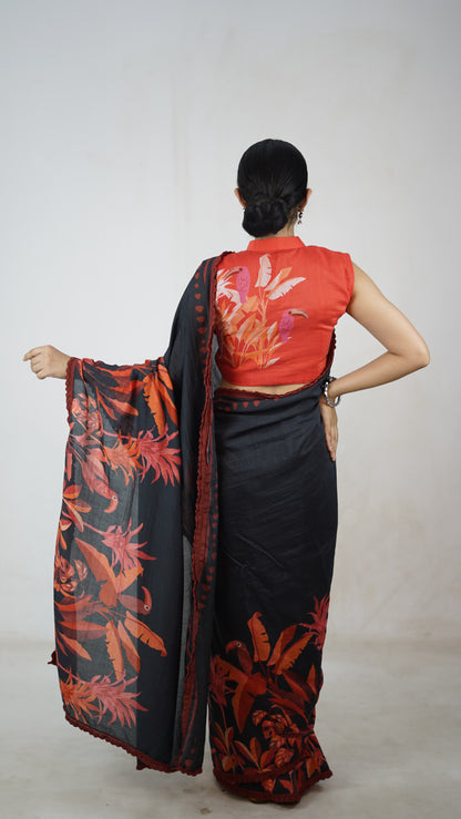 Hemangi- The Black Cotton Saree