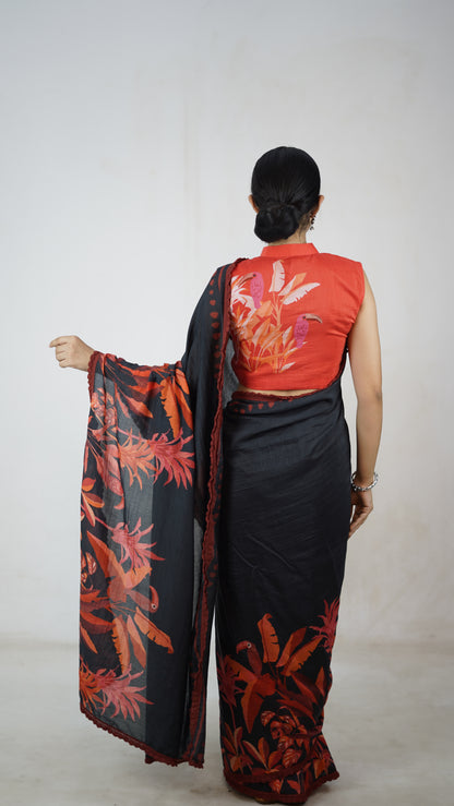 Hemangi- The Black Cotton Saree