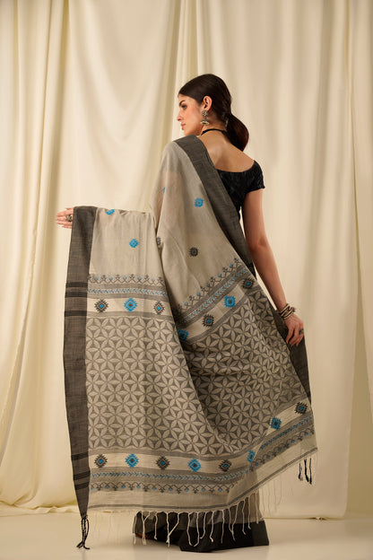 Aabha- The Grey Cotton Saree