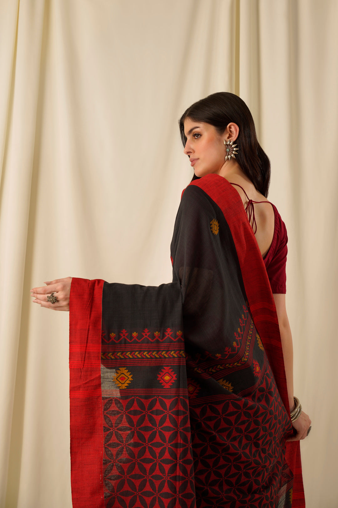 Saumyata- The Black Cotton Saree