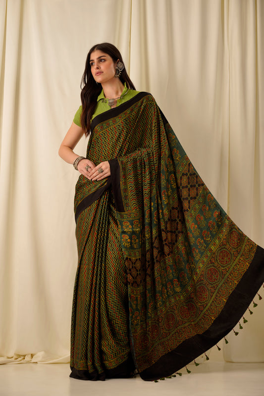 Naaz- The Green Modal Silk Saree