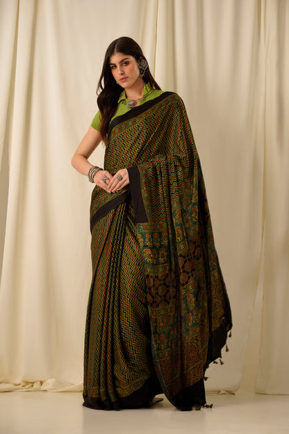 Naaz- The Green Modal Silk Saree