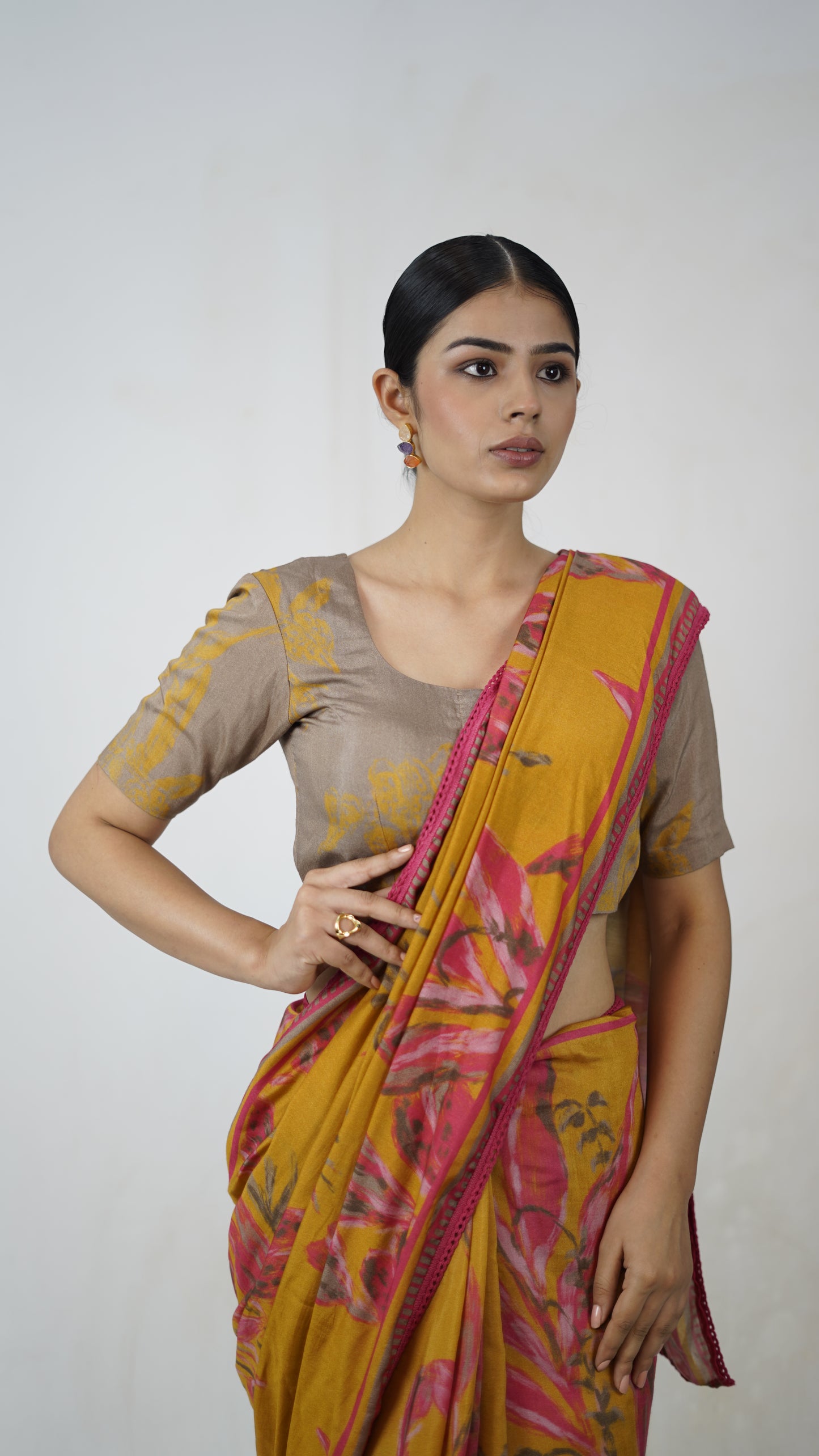 Padma - The Mustard Muslin Saree