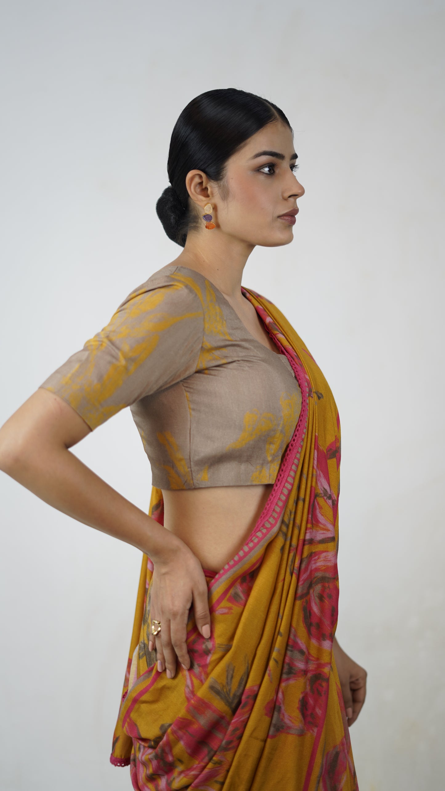 Padma - The Mustard Muslin Saree