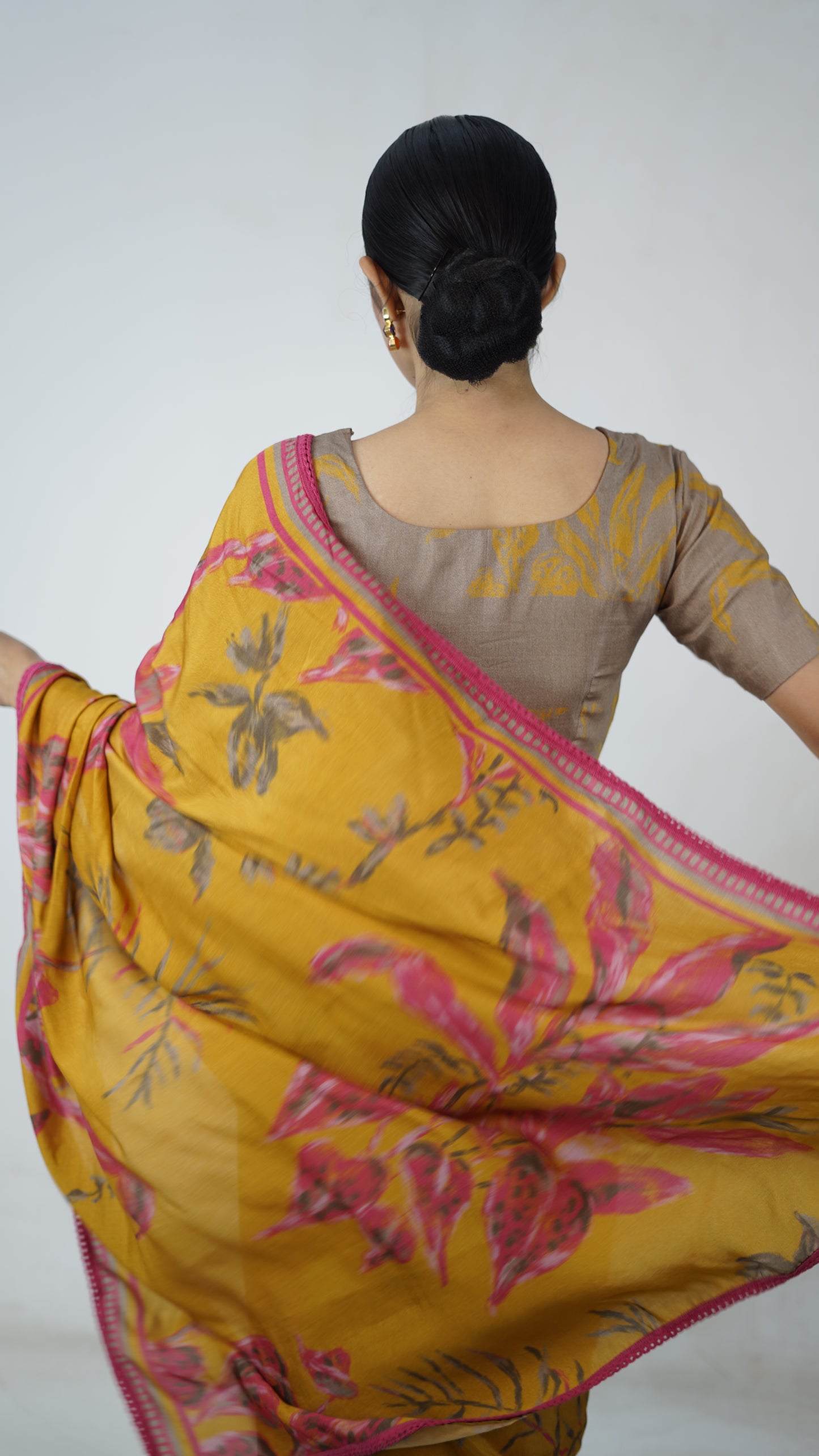 Padma - The Mustard Muslin Saree