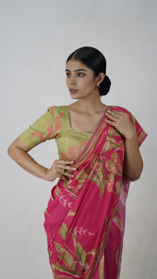 Ragini - The Pink Muslin Saree