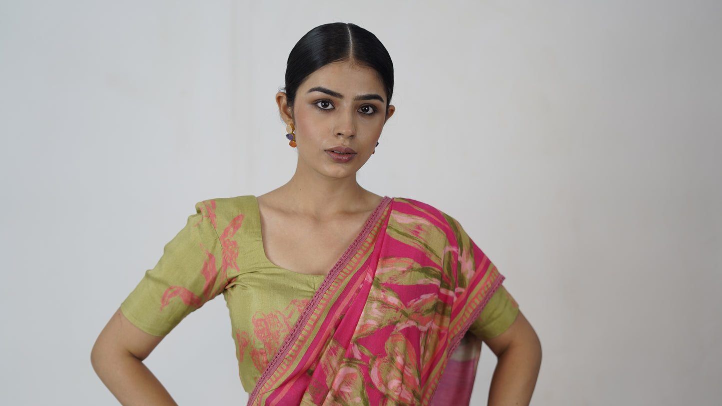 Ragini - The Pink Muslin Saree