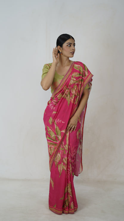 Ragini - The Pink Muslin Saree