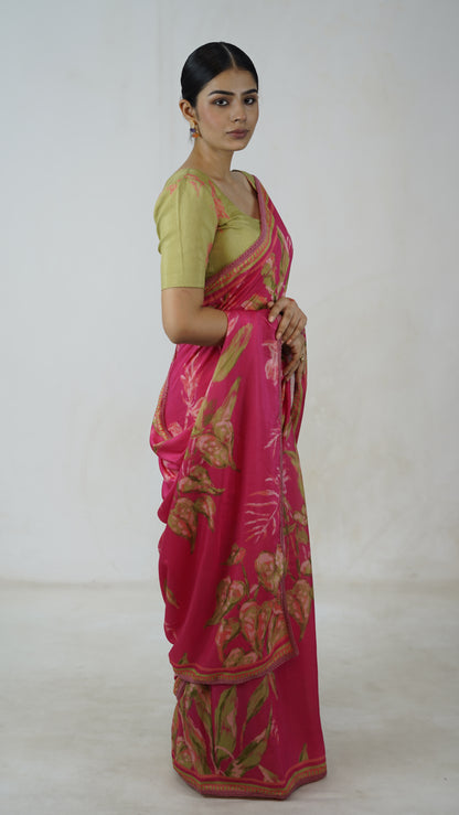 Ragini - The Pink Muslin Saree