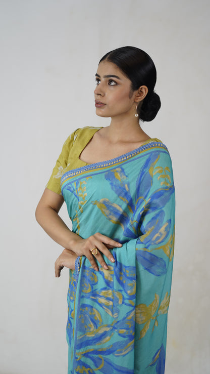 Maya - The Blue Muslin Saree