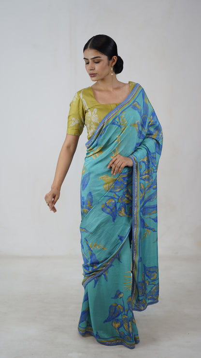 Maya - The Blue Muslin Saree