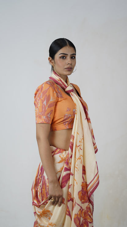 Falak - The Off White Muslin Saree