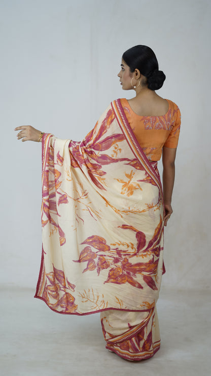 Falak - The Off White Muslin Saree