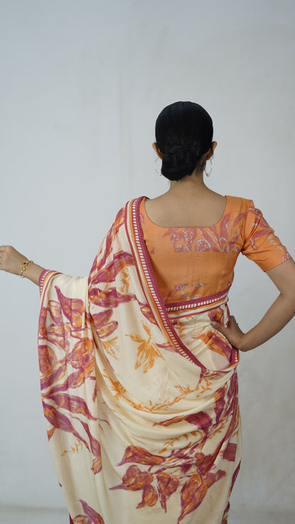 Falak - The Off White Muslin Saree