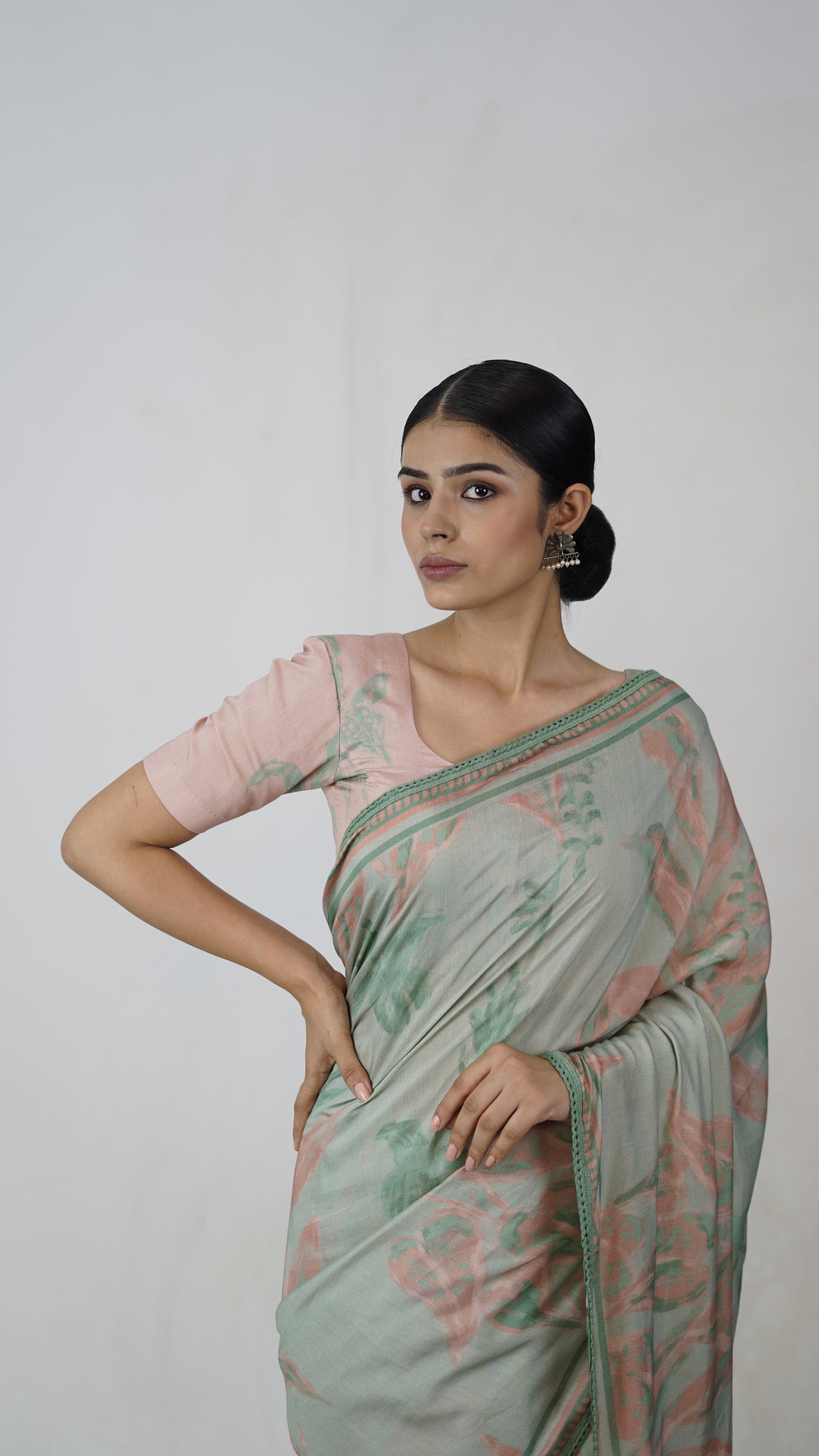 Nalini - The Aqua Blue Muslin Saree