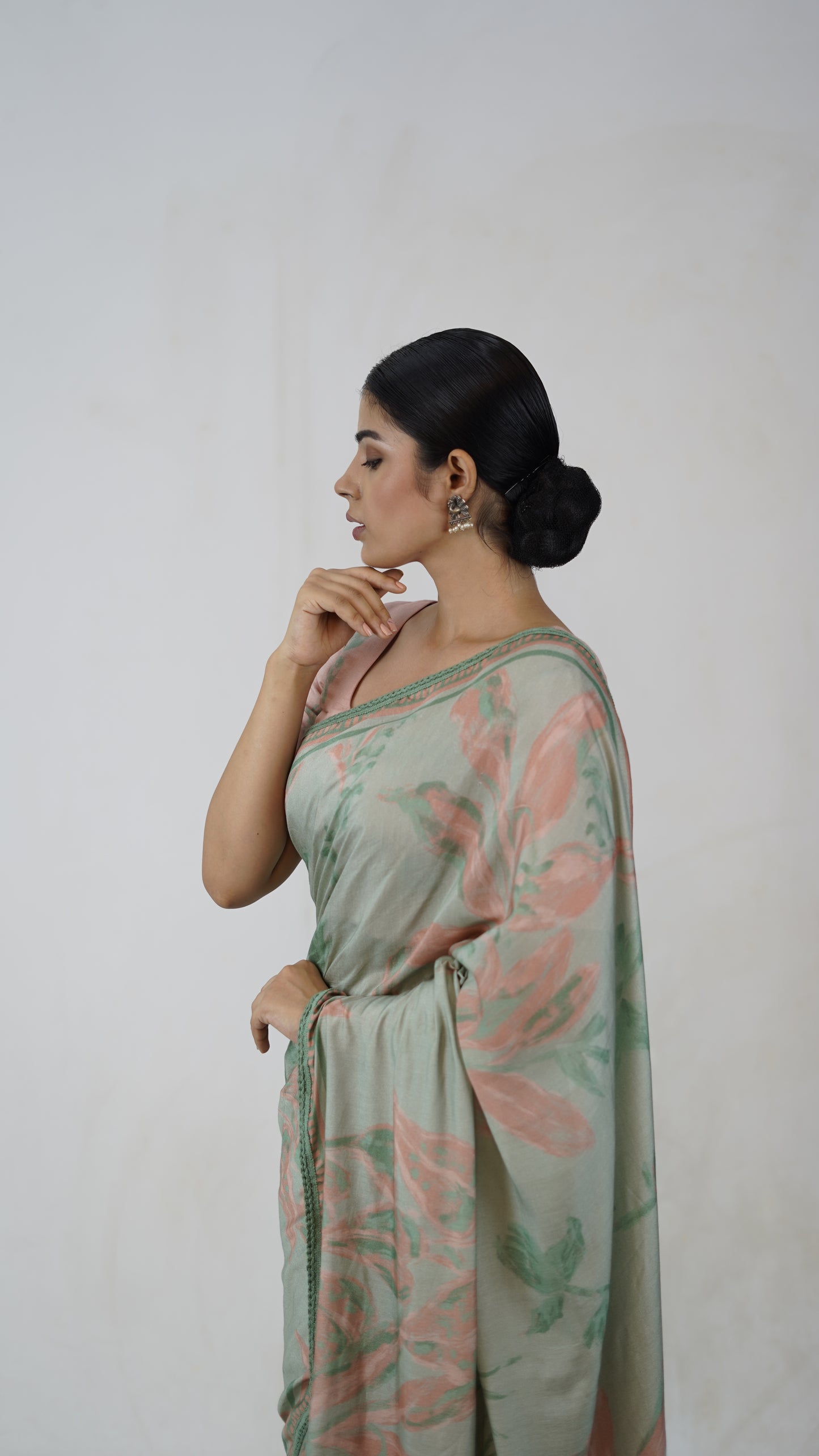 Nalini - The Aqua Blue Muslin Saree