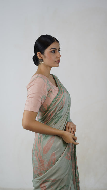 Nalini - The Aqua Blue Muslin Saree