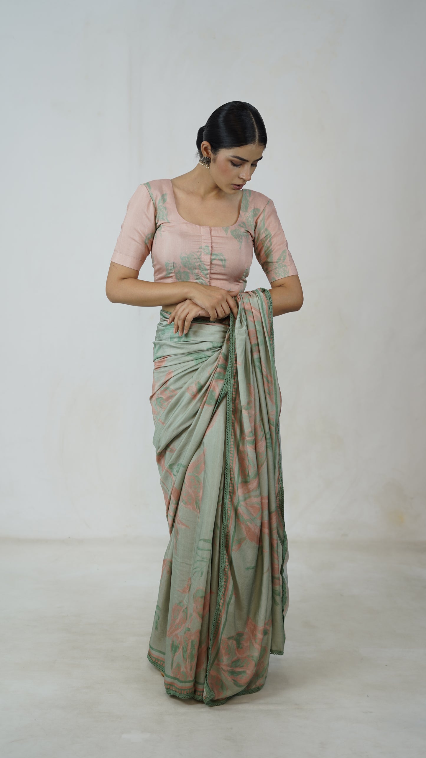 Nalini - The Aqua Blue Muslin Saree