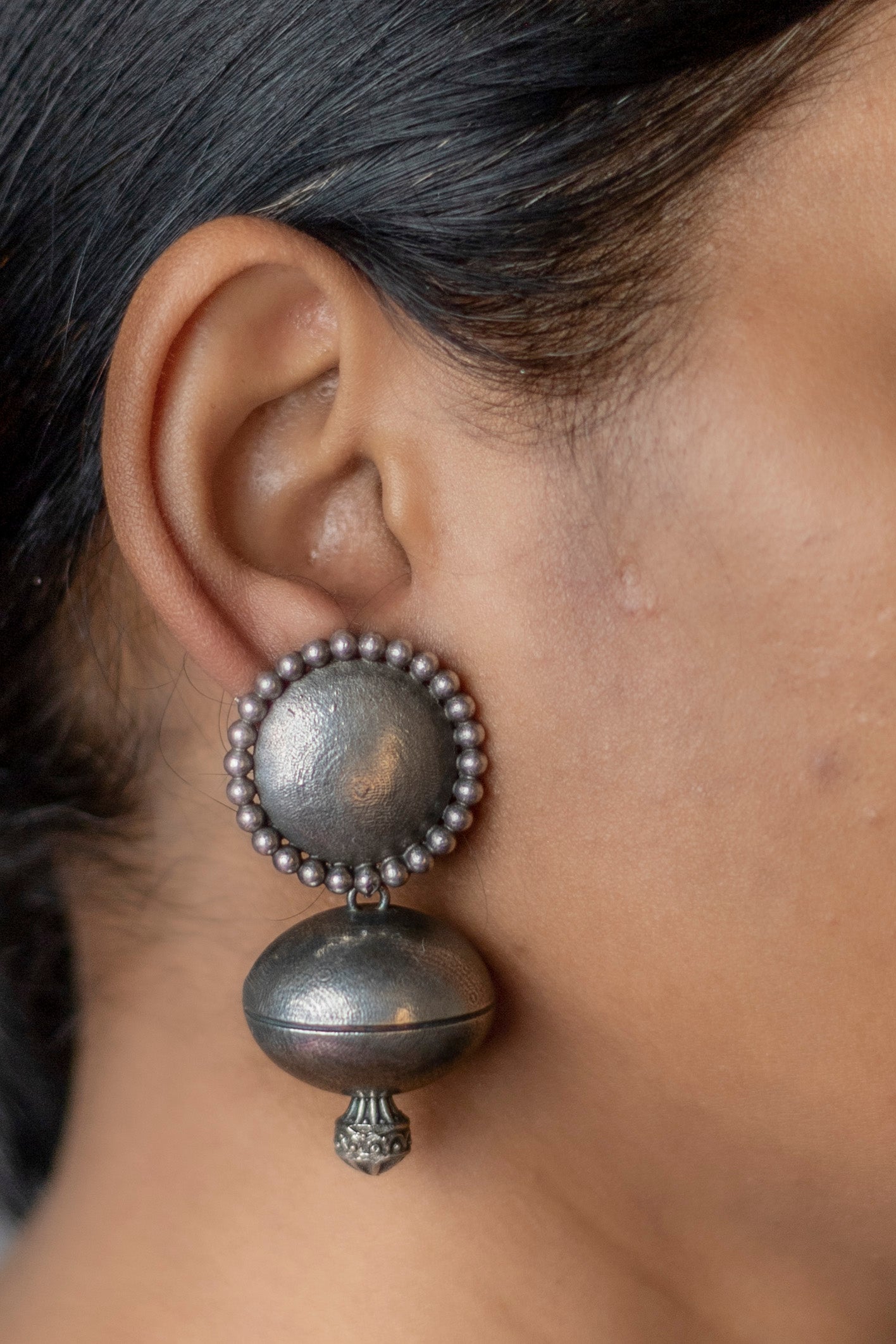 Mridul- Round Studs Hanging Earrings